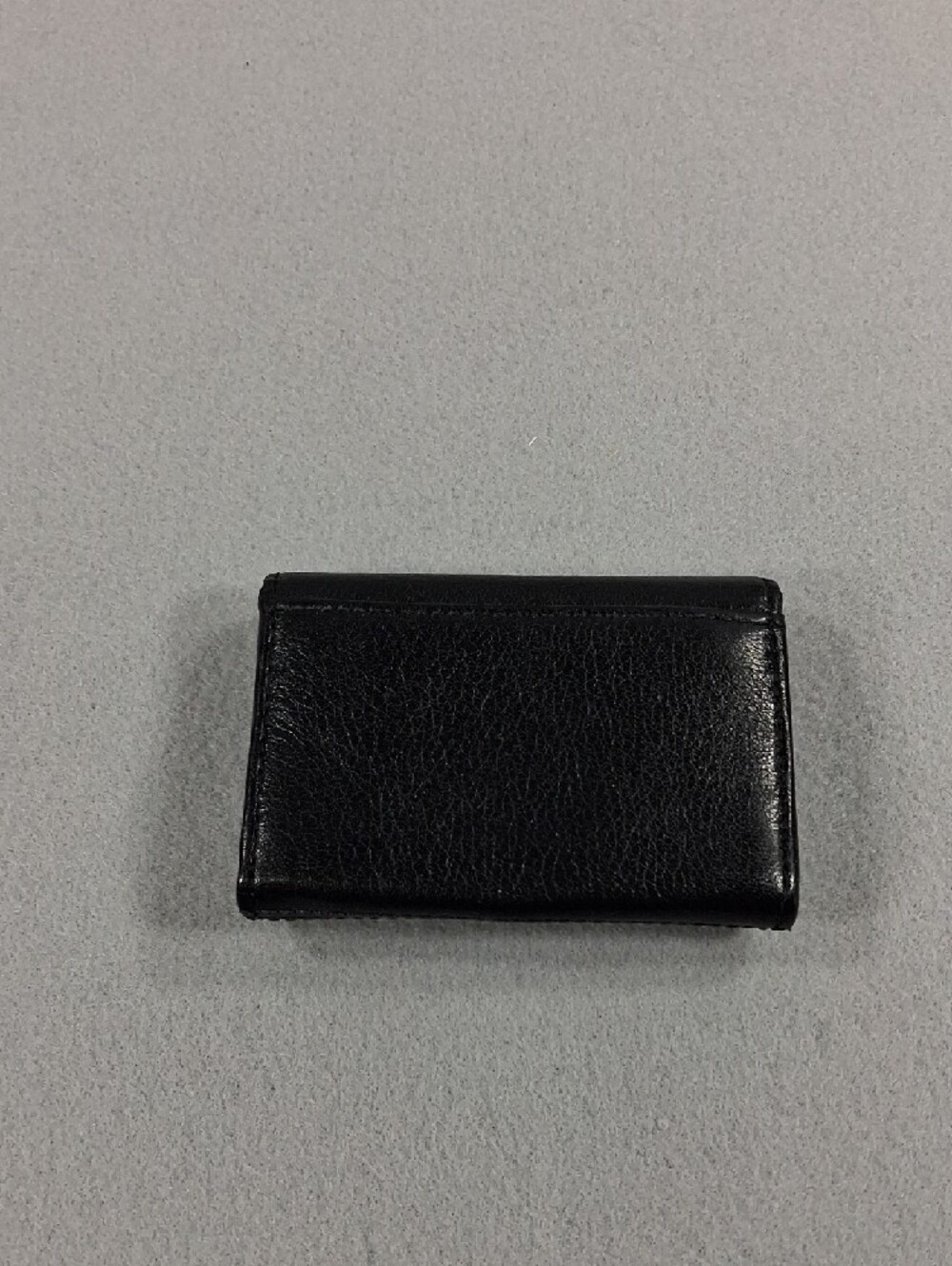 Coach Black Leather Trifold Card Holder with Gold Logo - Picture 2 of 5